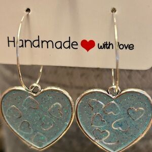 Handmade Silver Heart Earrings